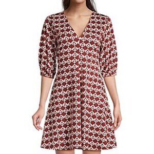 Elegant Red Patterned Dress
